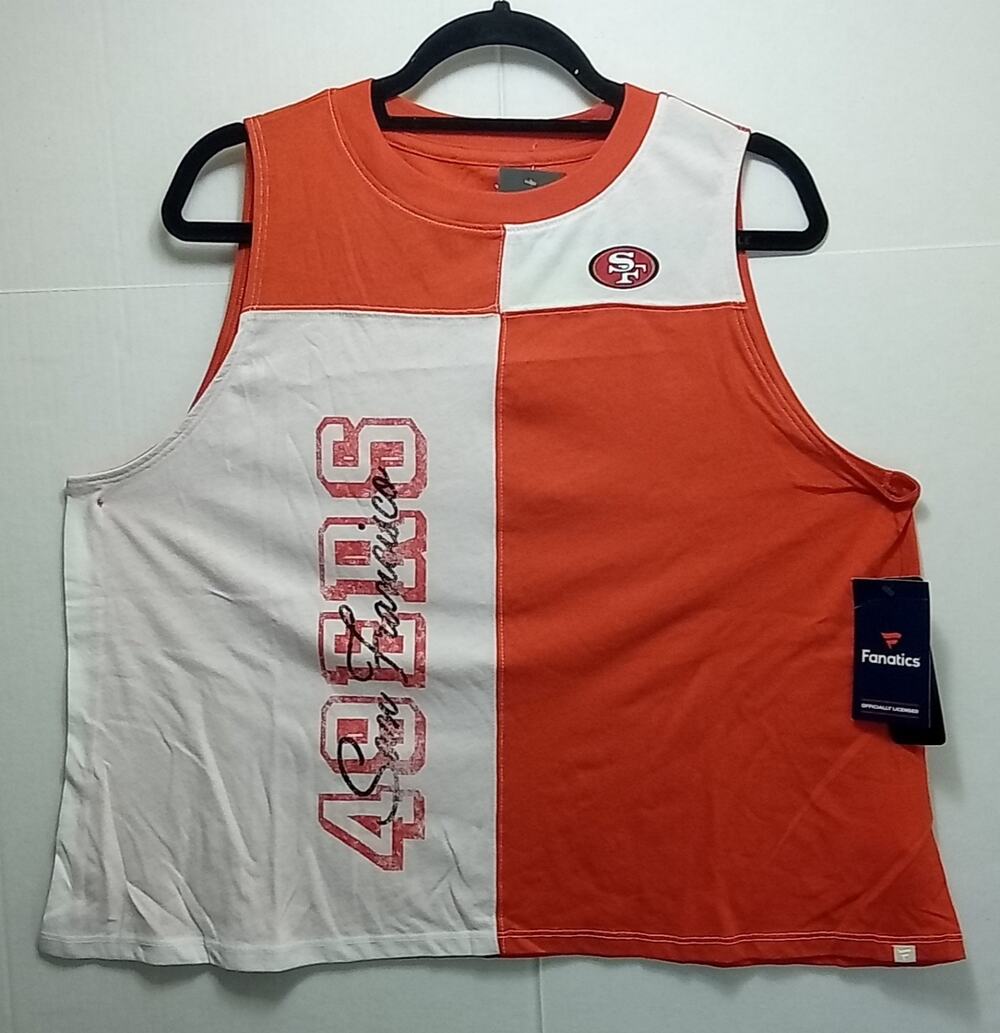 San Francisco 49ers Fanatics Scarlet/White Script Color Block Tank Women's 2XL